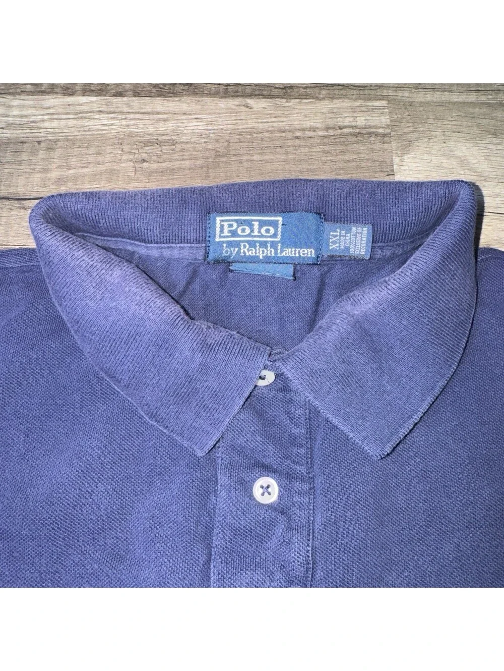 Men’s Vintage Ralph Lauren Polo Shirt, Custom Fit, Navy Blue, 2XL